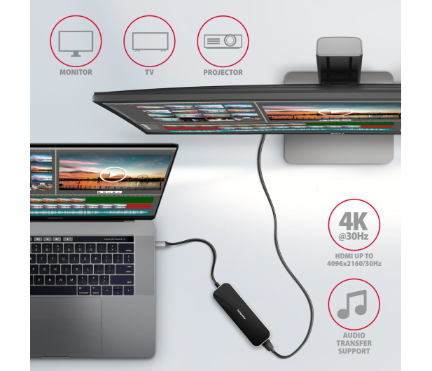 Axagon HMC-6H4A SuperSpeed USB-C COMBO 6in1 hub - 1485456 - zdjęcie 6